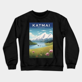 Katmai National Park Travel Poster Crewneck Sweatshirt